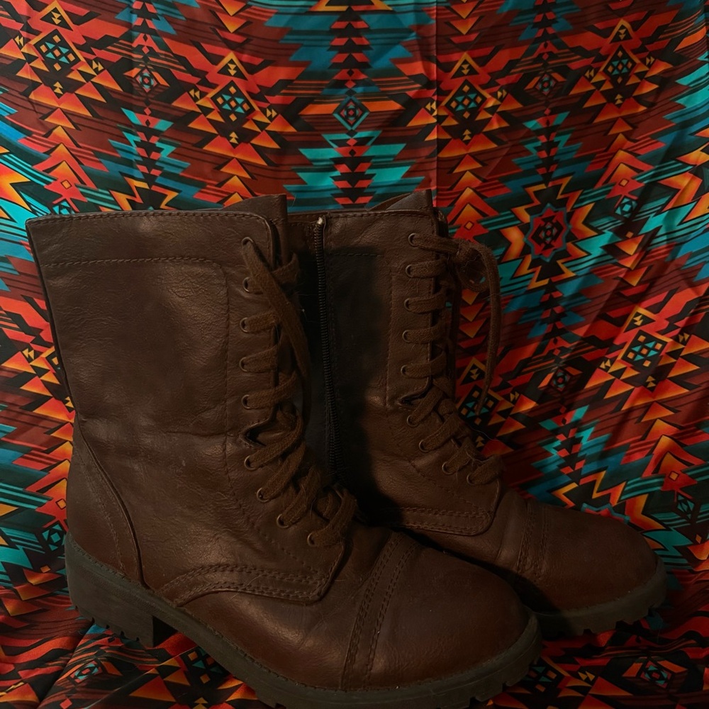Classic Brown Women's Combat Boots